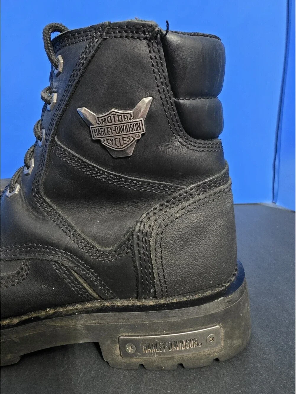 HARLEY-DAVIDSON FOOTWEAR Mens Motorcycle Boots 9.5 Stealth Leather